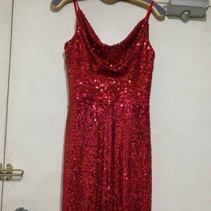 DRESS THE POPULATION SEQUIN SLEEVELESS JUMPSUITS SIZE S